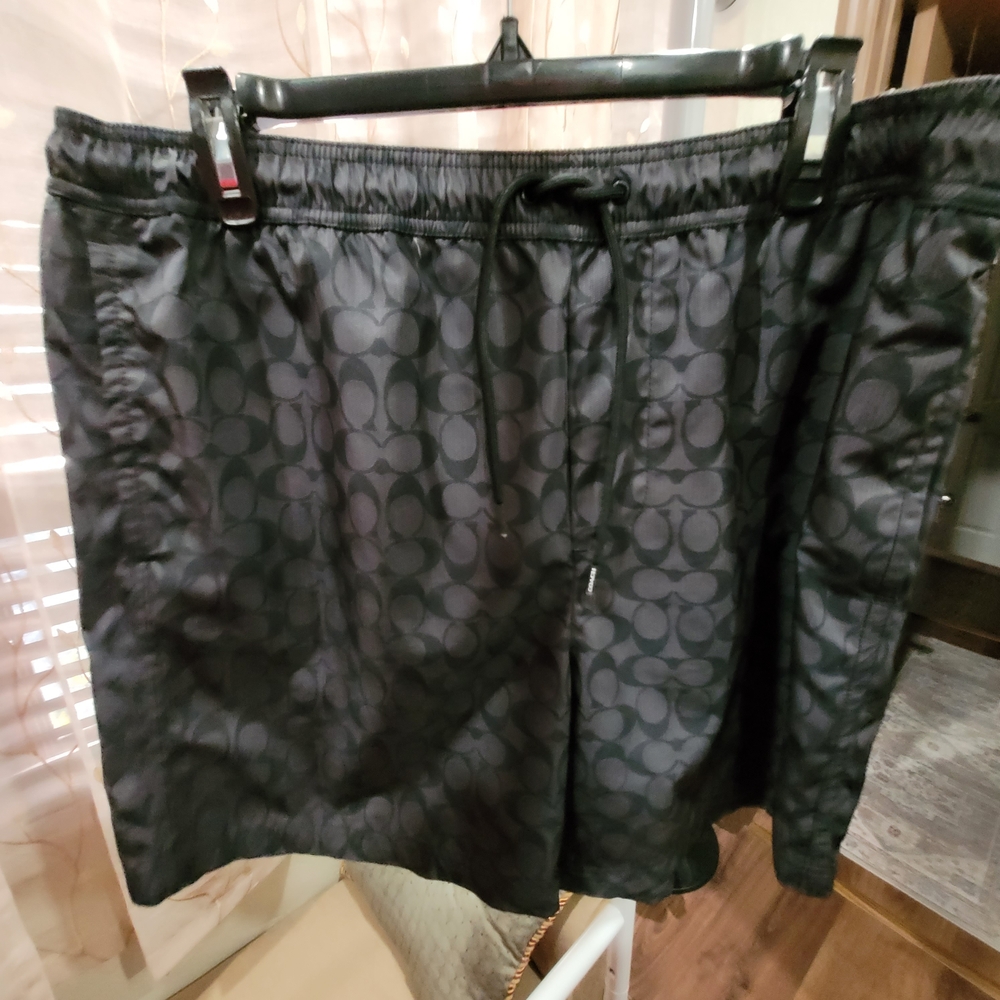 Coach Black Patterned Men's Swim Shorts
